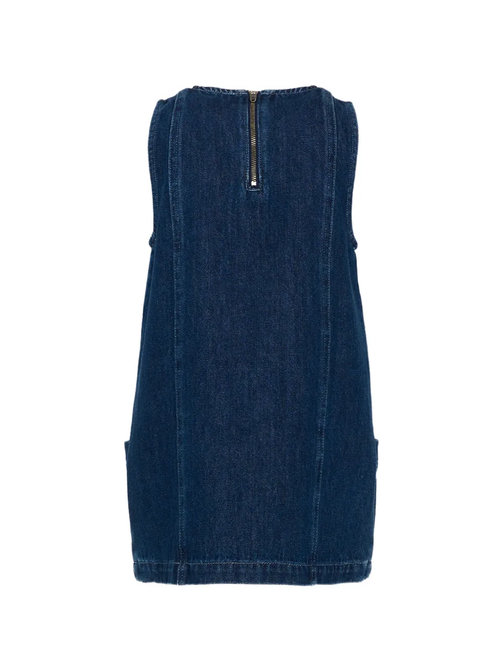 Stella McCartney Kids star-patchwork sleeveless dress Blauw