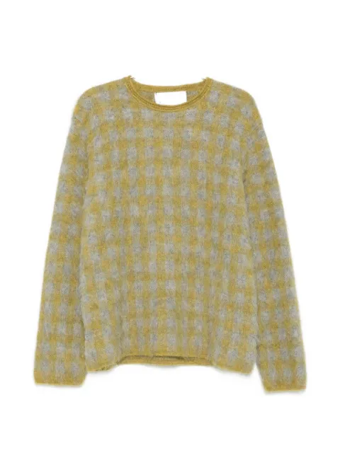 AMARANTO  check brushed-knit sweater