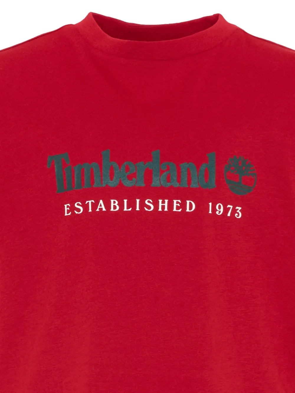 Timberland Kids T-shirt met logo-print en korte mouwen Rood
