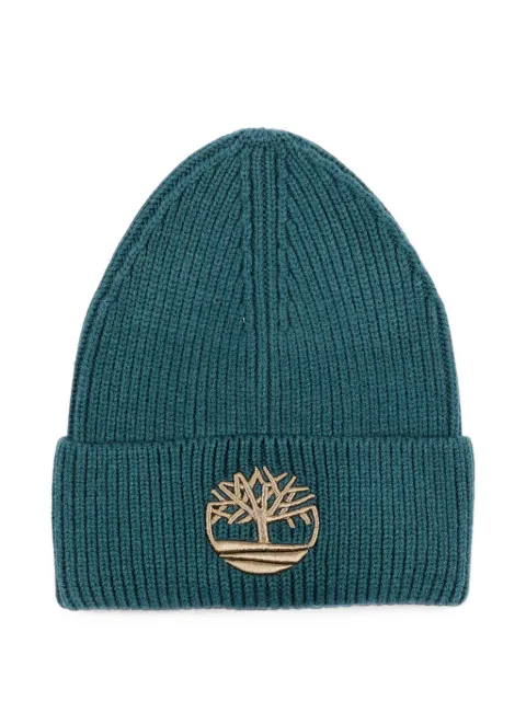 Timberland Kids logo-embroidered ribbed-knit beanie hat