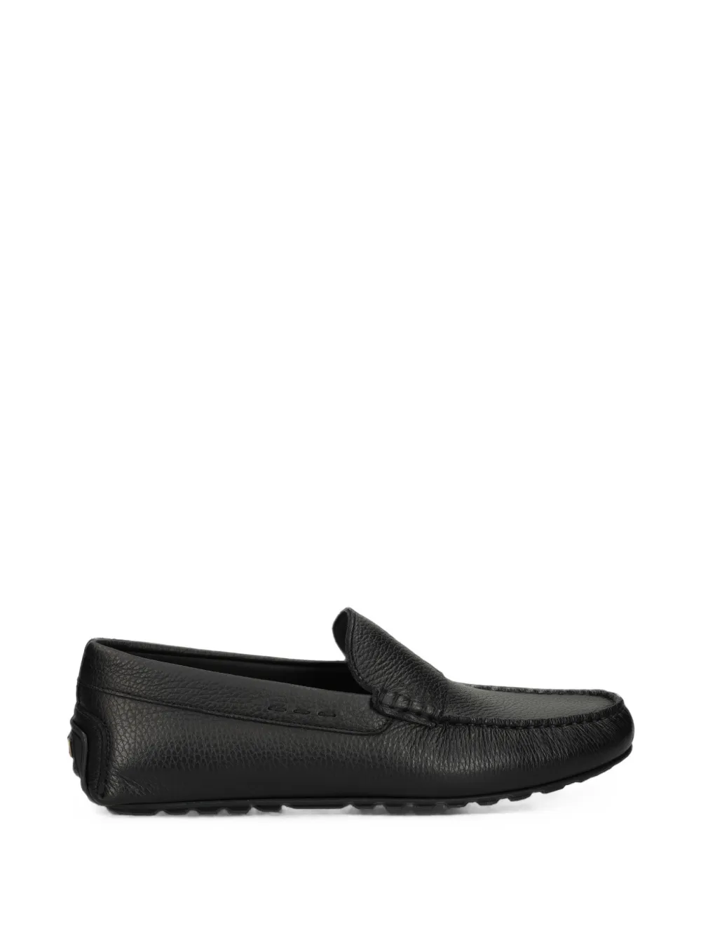 BOSS tumbled-leather loafers with driver sole - Nero