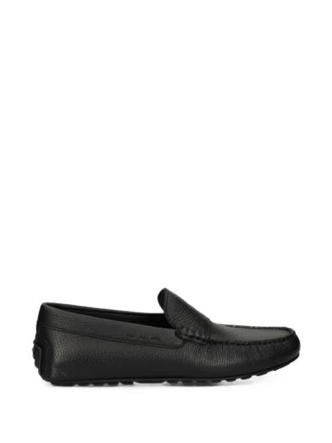 BOSS tumbled-leather loafers with driver sole
