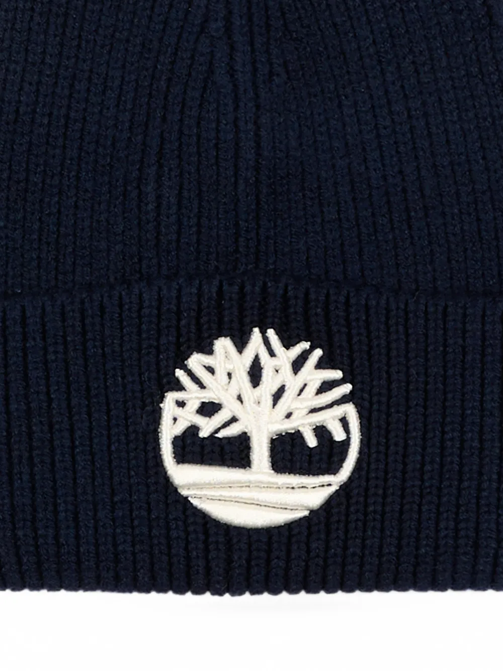 Timberland Kids logo-embroidered ribbed-knit beanie hat Blauw