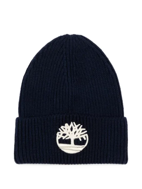 Timberland Kids logo-embroidered ribbed-knit beanie hat