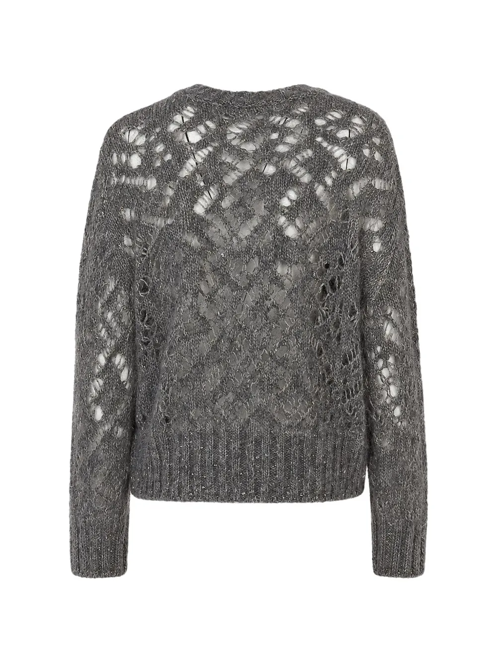 Max Mara Open-knit Sweater In Grey