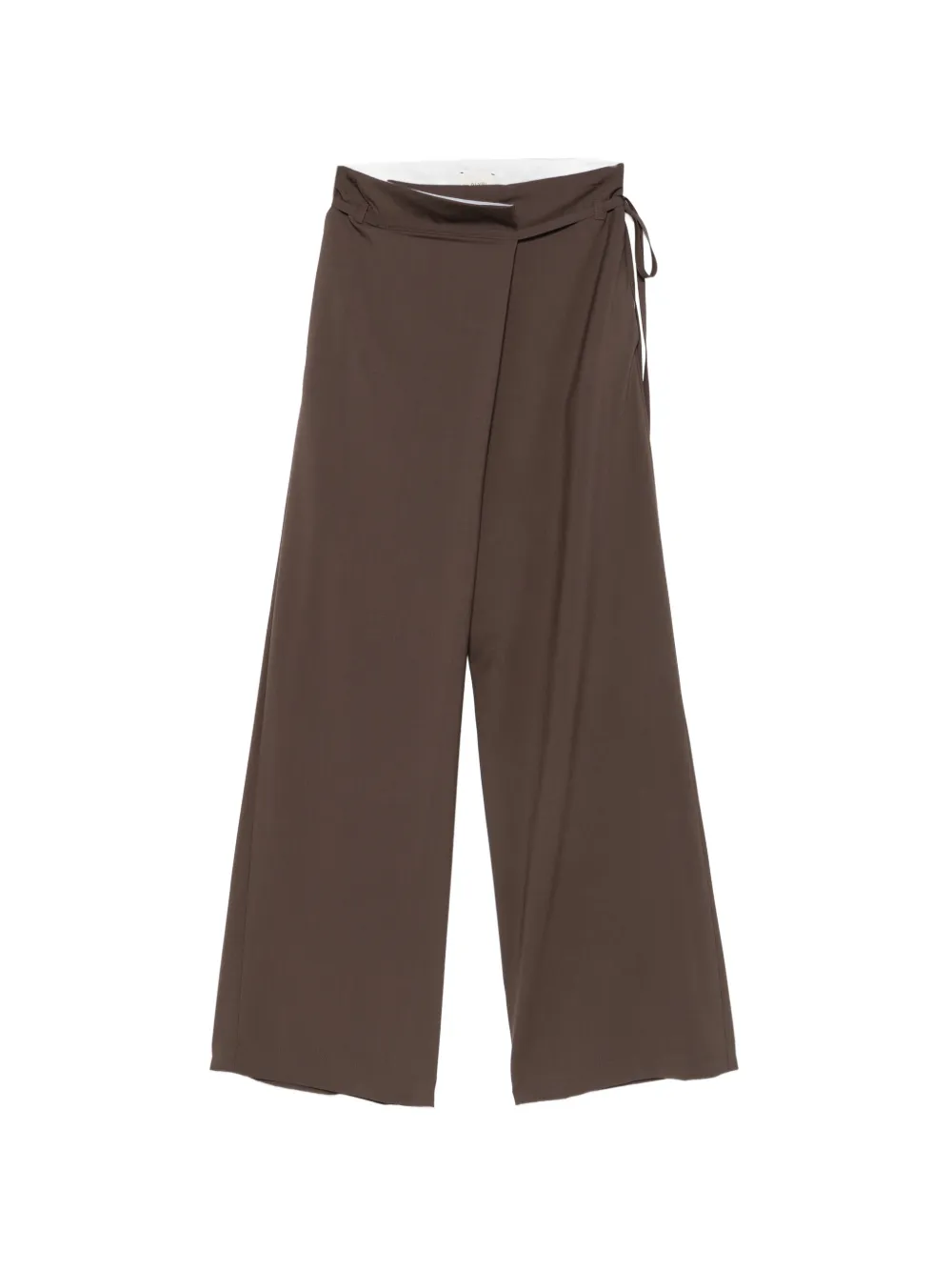 Alysi wrap-front wide-leg trousers | Brown | Image 1