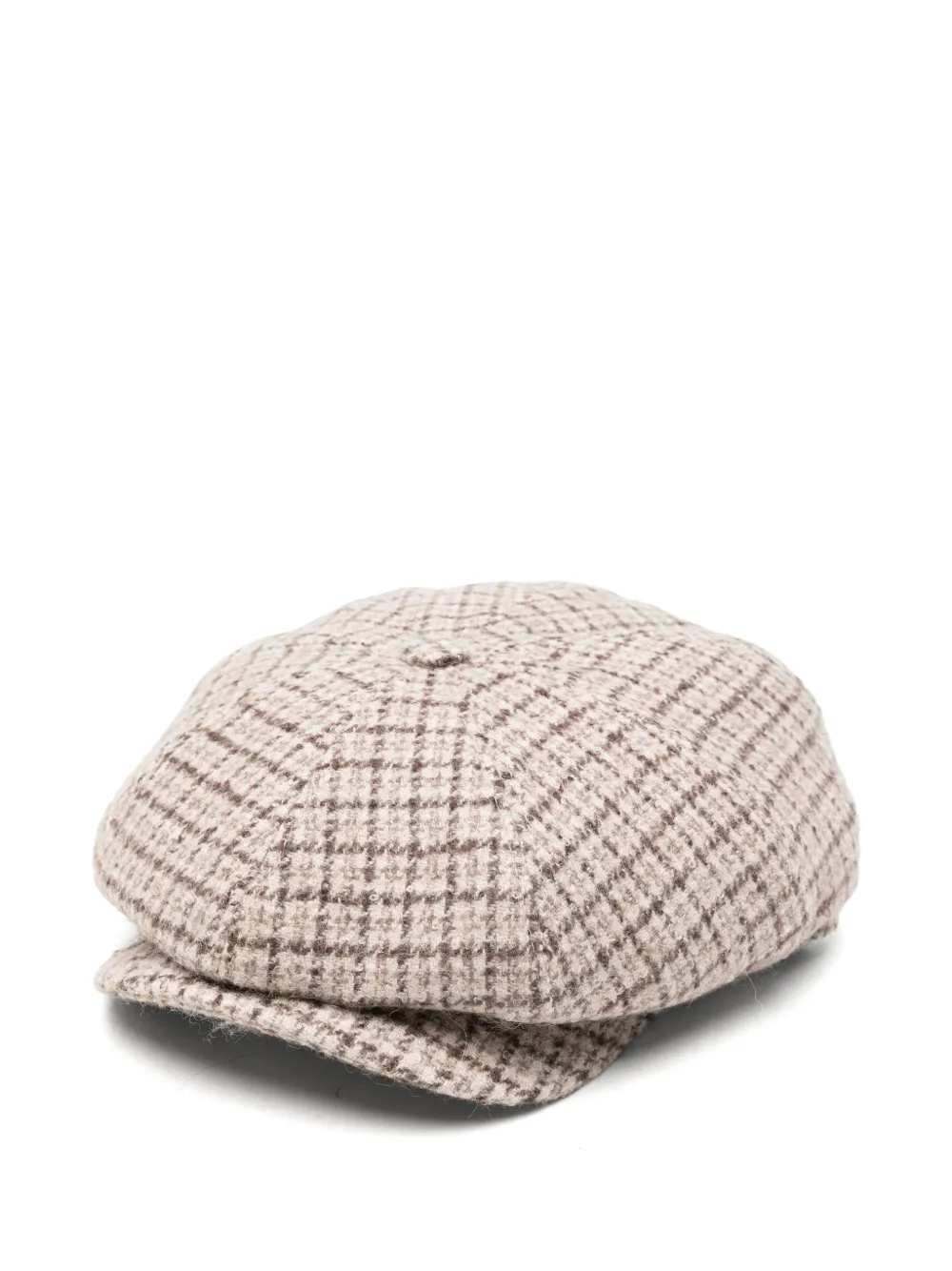 Eleventy check-pattern baker-boy cap | Neutrals | Image 1