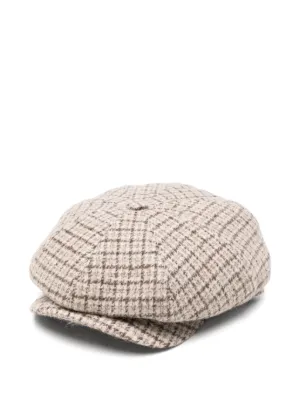 Sacai double-brim Shearling Bucket Hat | Neutrals | FARFETCH