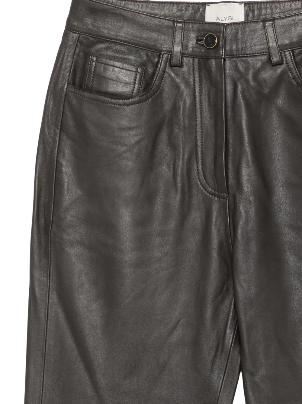 Alysi Leren broek Bruin