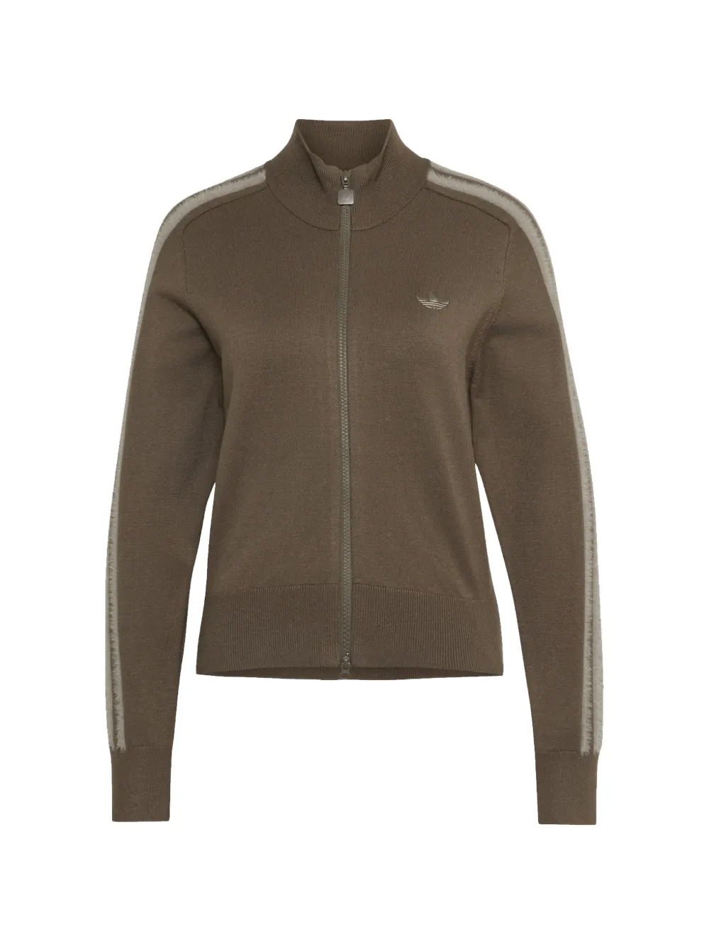adidas fleece-stripe knit cardigan - Marrone