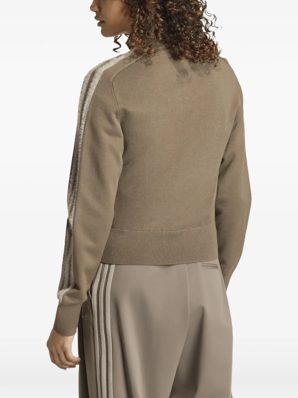 adidas fleece-stripe knit cardigan Bruin