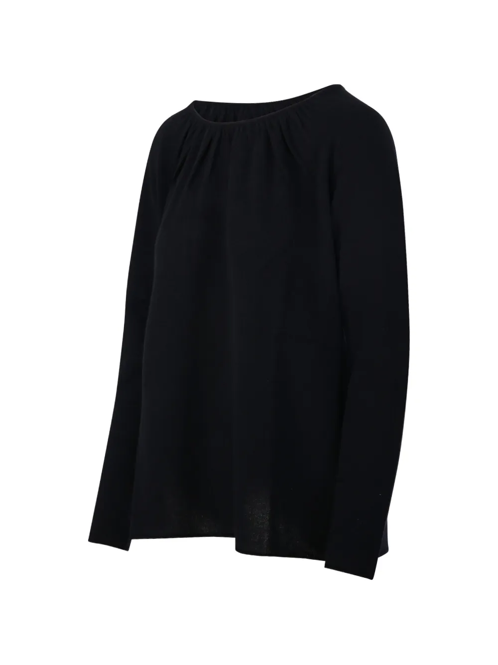 Allude Blouse met gesmockte mouwen Zwart