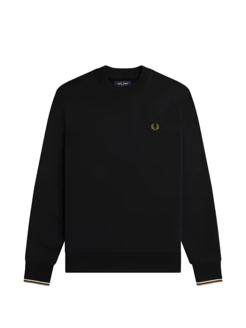 Fred Perry Laurel Wreath-embroidered tipped-cuff sweater