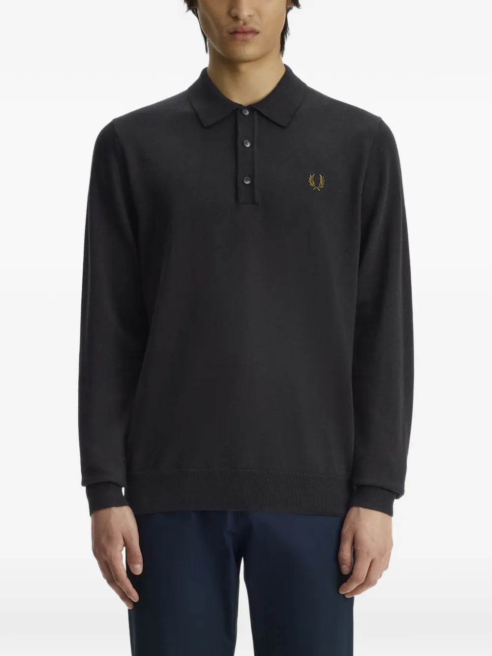 Fred Perry long-sleeve polo sweater Grijs