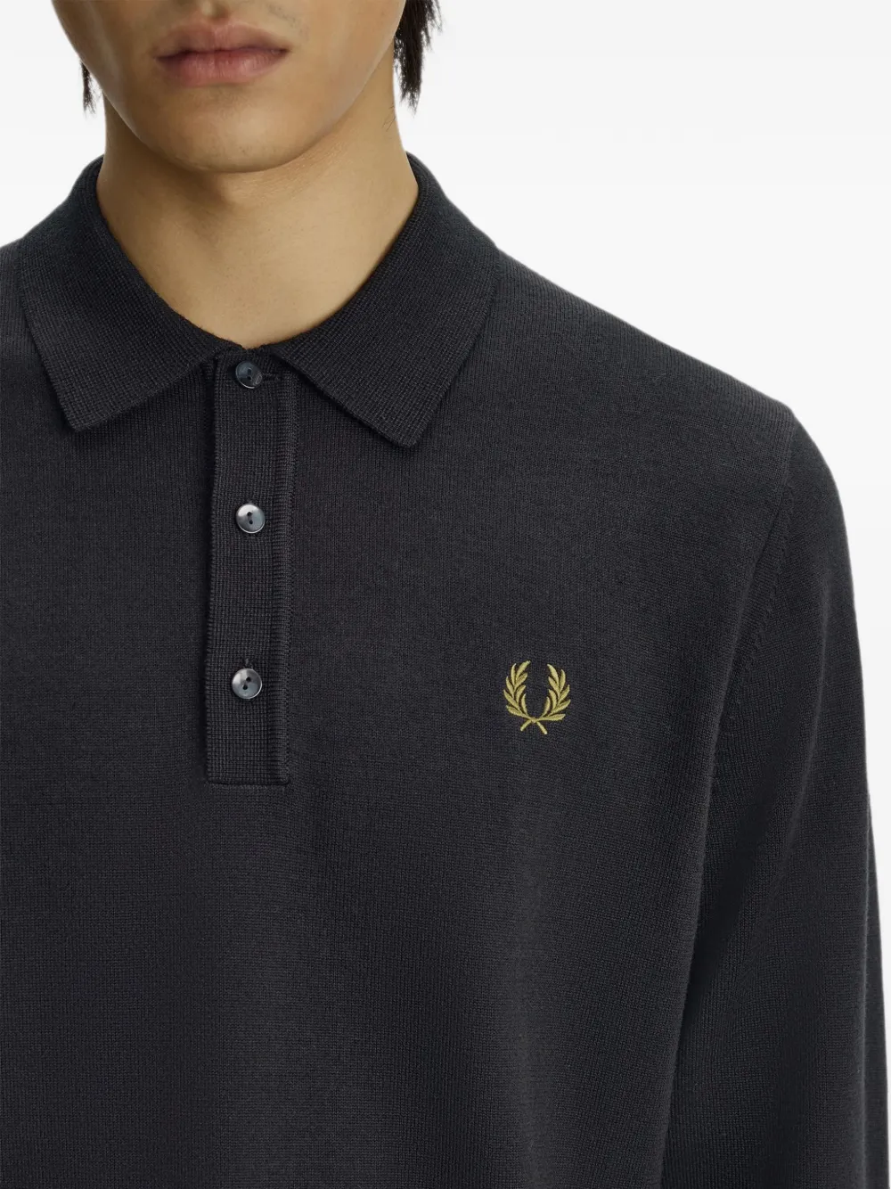 Fred Perry long-sleeve polo sweater Grijs
