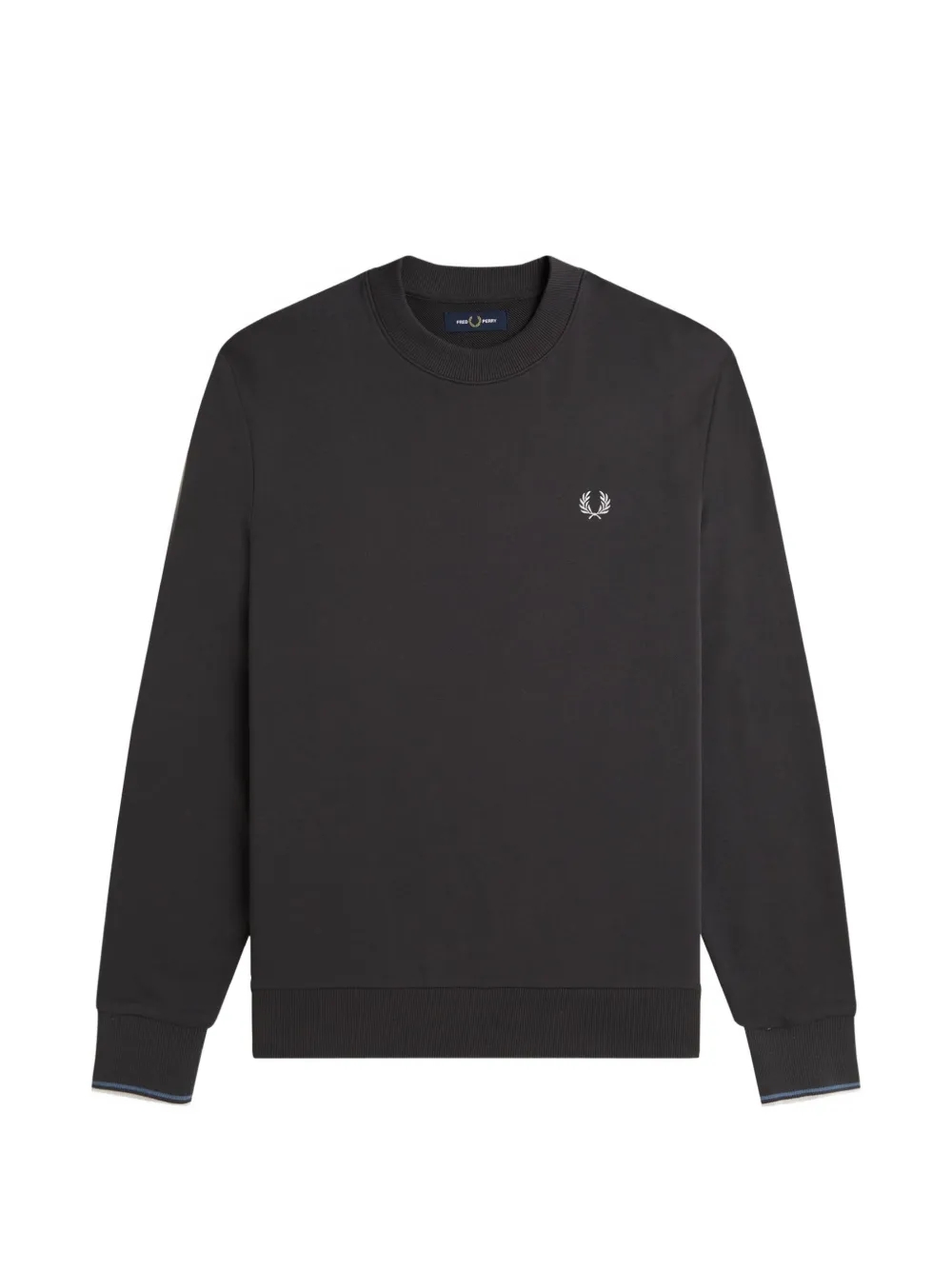 Fred Perry embroidered logo tipped-cuff sweatshirt - Grigio