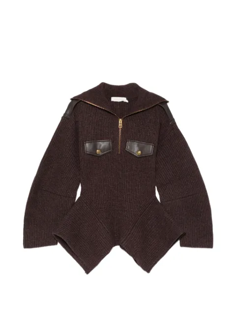 ZIMMERMANN ribbed-knit panelled sweater
