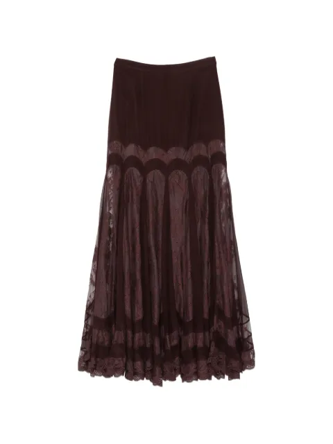 ZIMMERMANN lace-panelled flared skirt