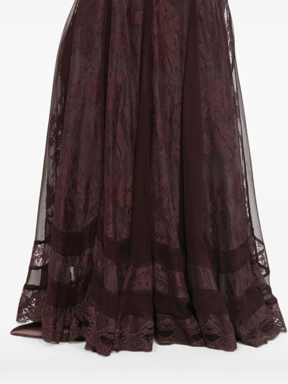 ZIMMERMANN lace-panelled flared skirt Bruin