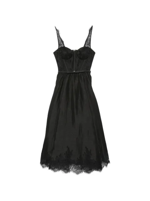 ZIMMERMANN Valiant lace-trim corset midi dress