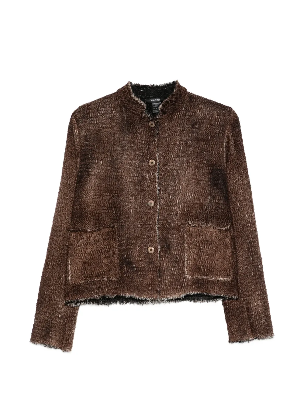 Avant Toi raw-edge tweed jacket - Marrone