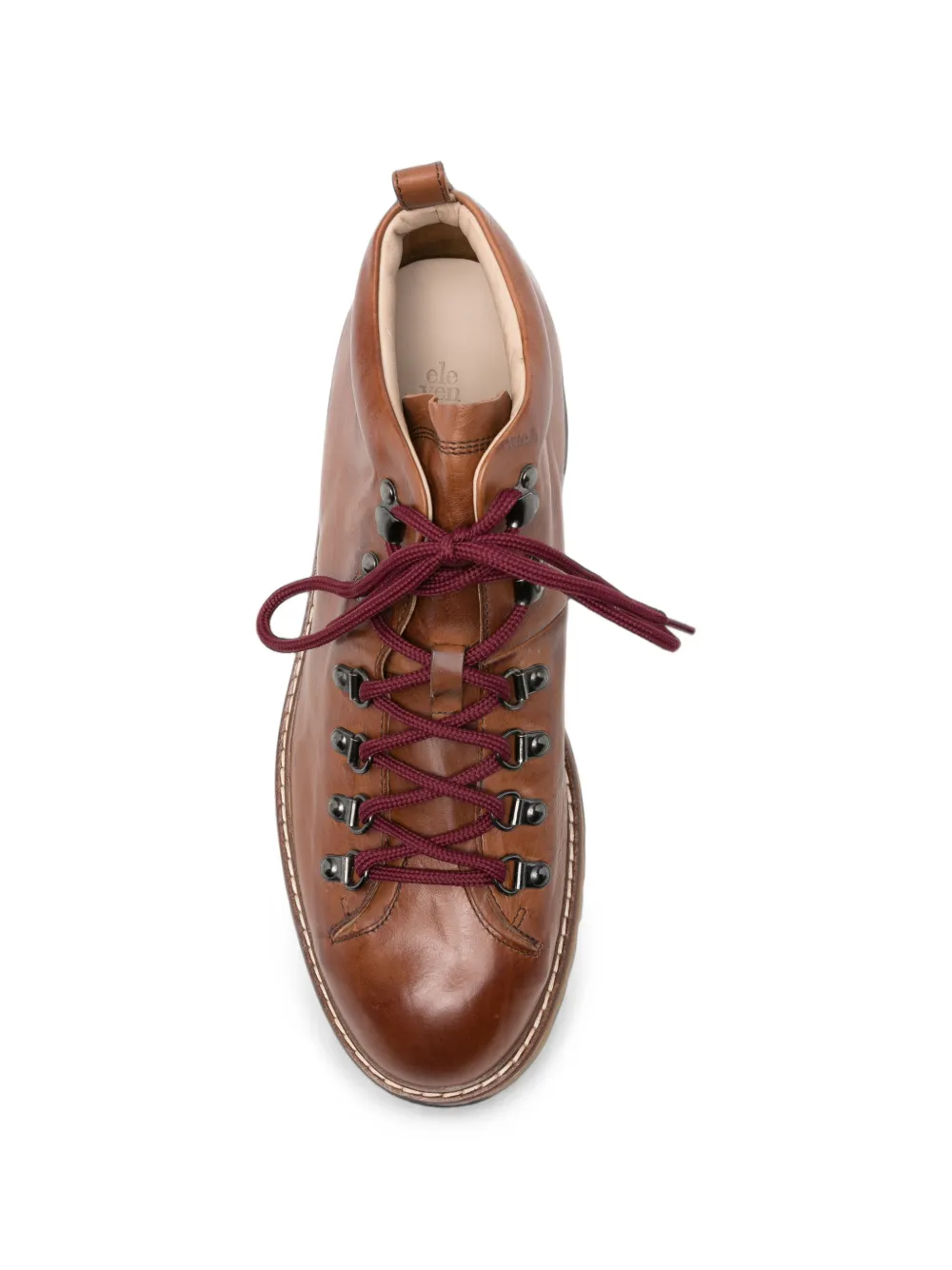 Eleventy lace-up leather hiking boots Bruin