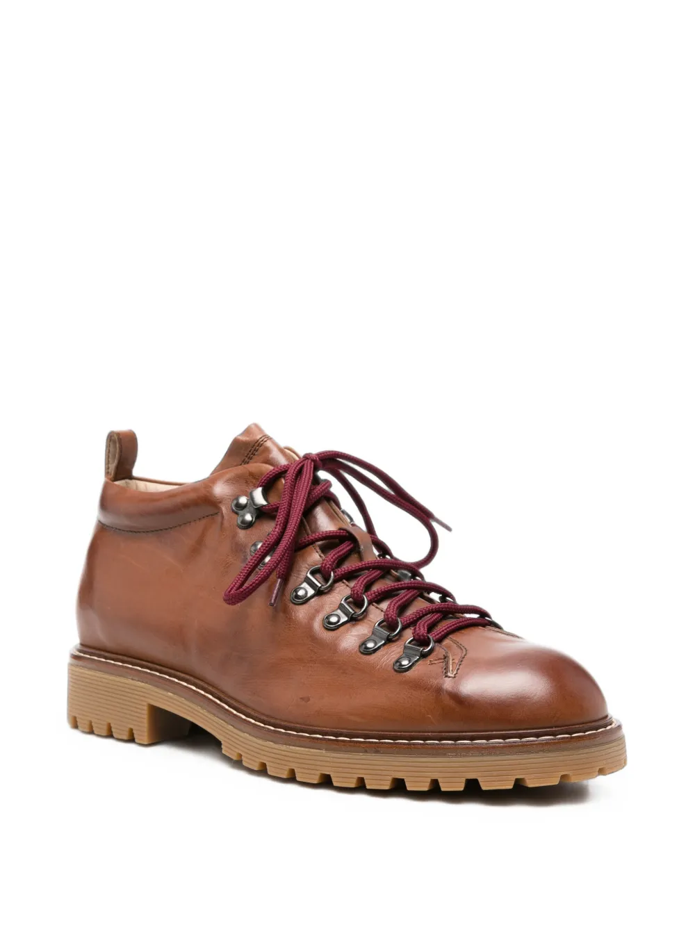 Eleventy lace-up leather hiking boots Bruin