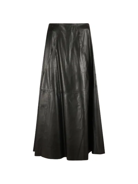 Arma Eleni panelled leather midi skirt