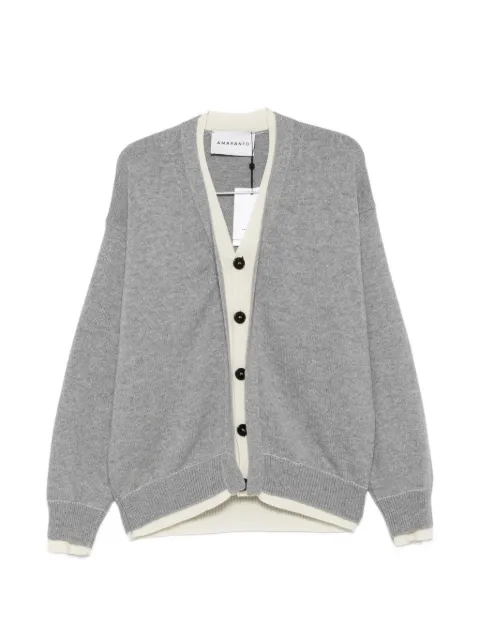 AMARANTO  contrast-trim button-up cardigan