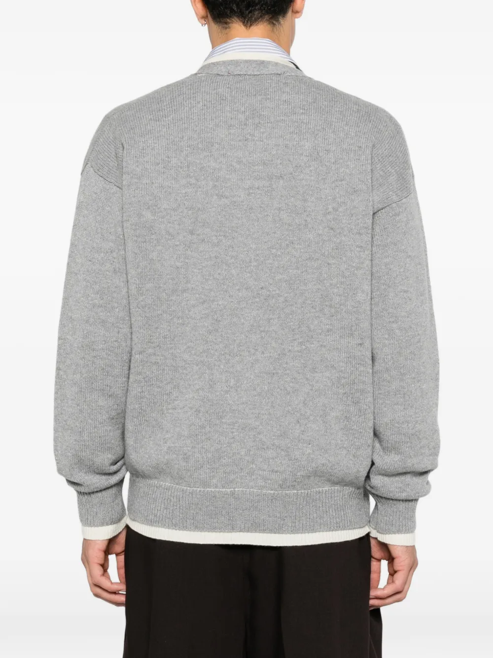 AMARANTO Vest met knoopsluiting en contrasterende afwerking Grijs