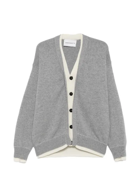 AMARANTO  contrast-trim button-up cardigan