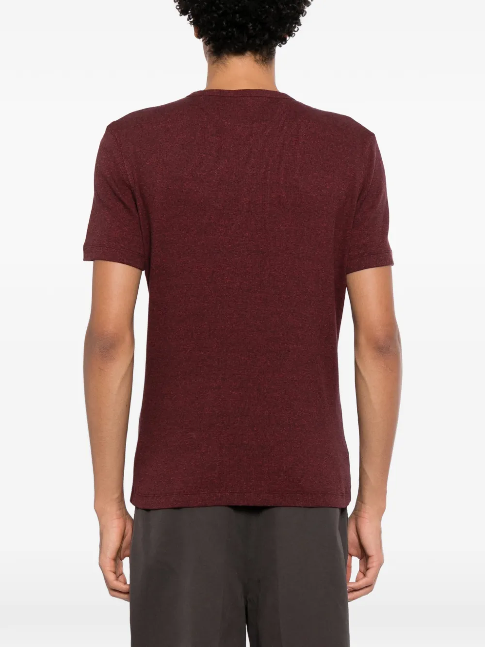 Brunello Cucinelli T-shirt met ronde hals en mergeleffect Rood