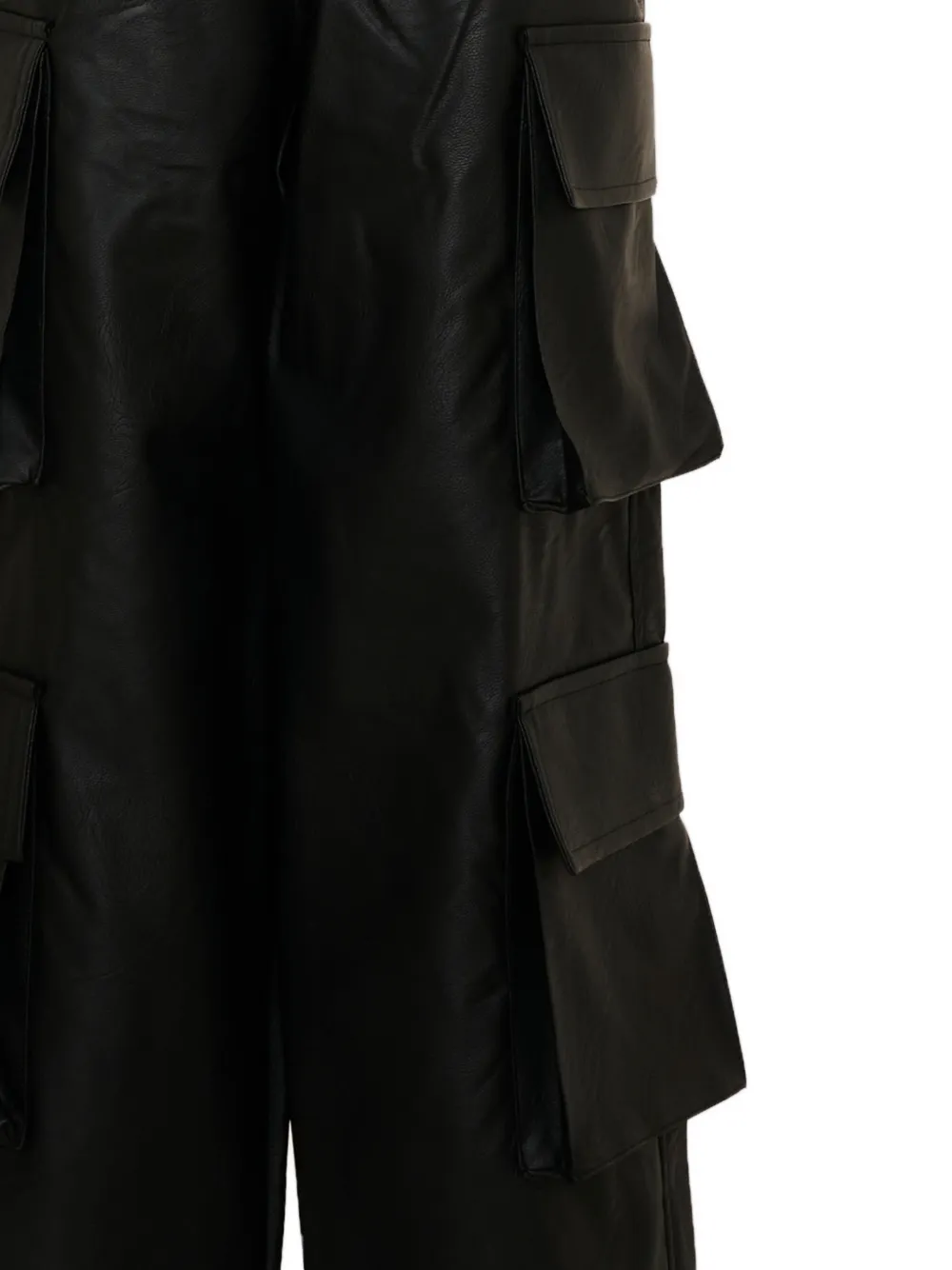 Barrow kids faux-leather cargo wide-leg pants Zwart