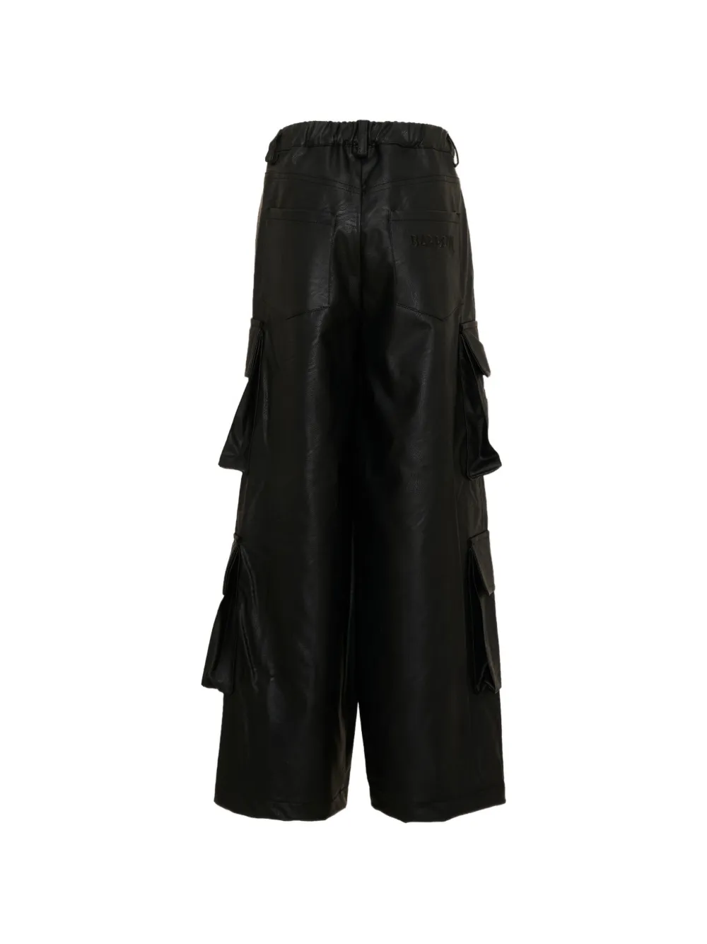 Barrow kids faux-leather cargo wide-leg pants Zwart