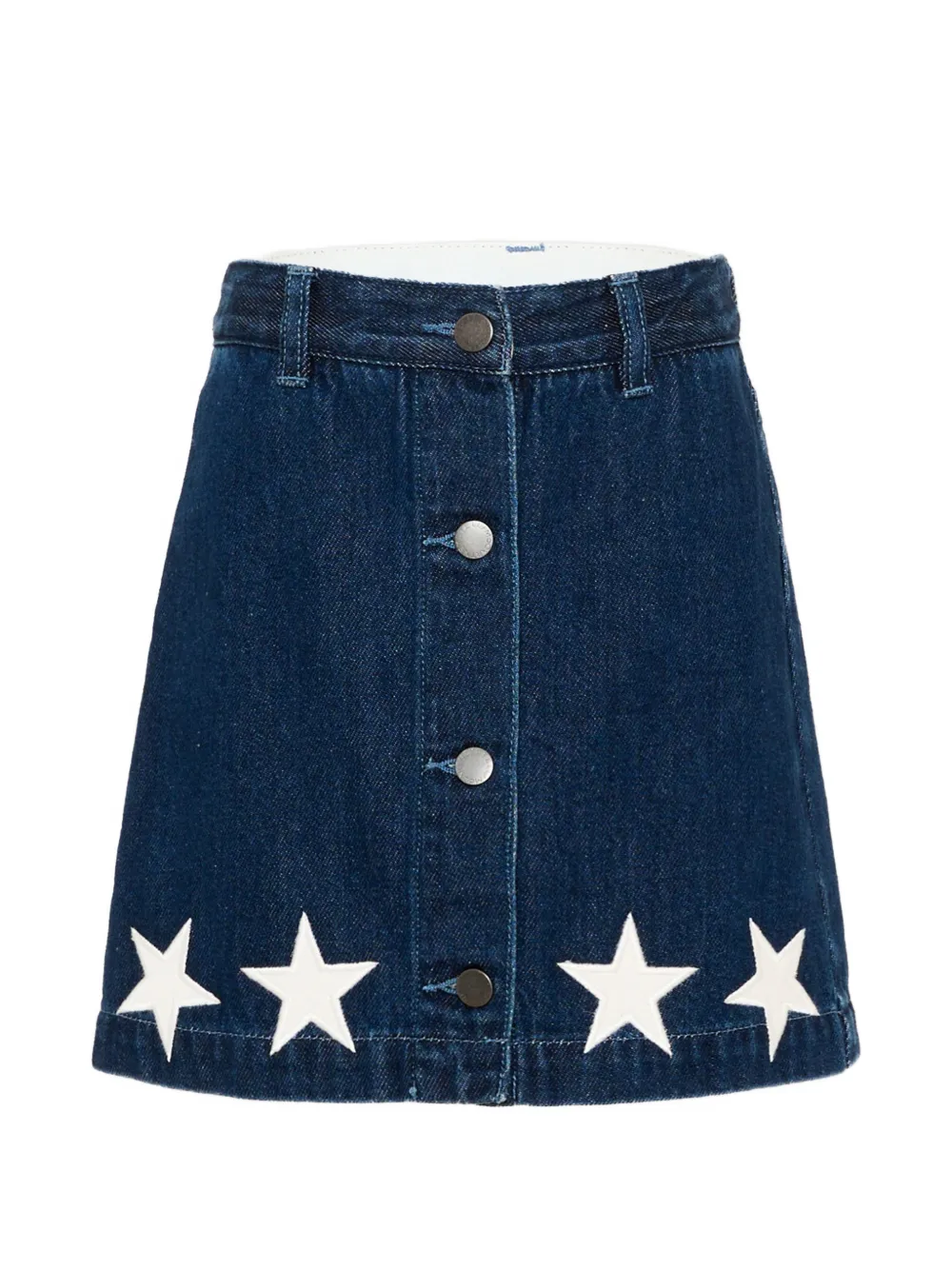 Stella McCartney Kids Gonna denim con stelle patchwork - Blu
