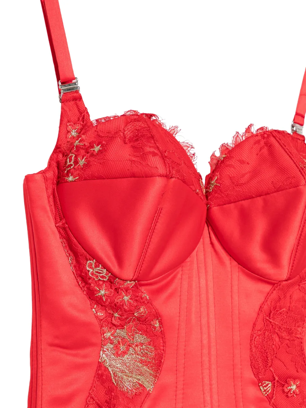 MITILIANE COUTURE Chantilly korset met kant Rood