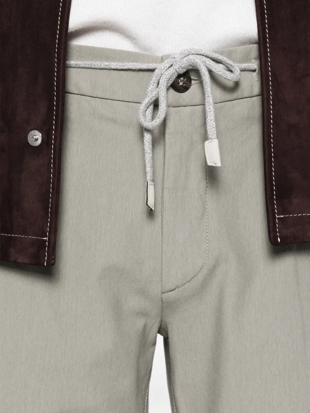 Eleventy Broek met trekkoordtaille Groen