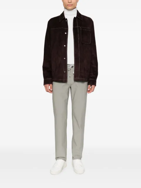 Eleventy drawstring-waistband straight-leg trousers