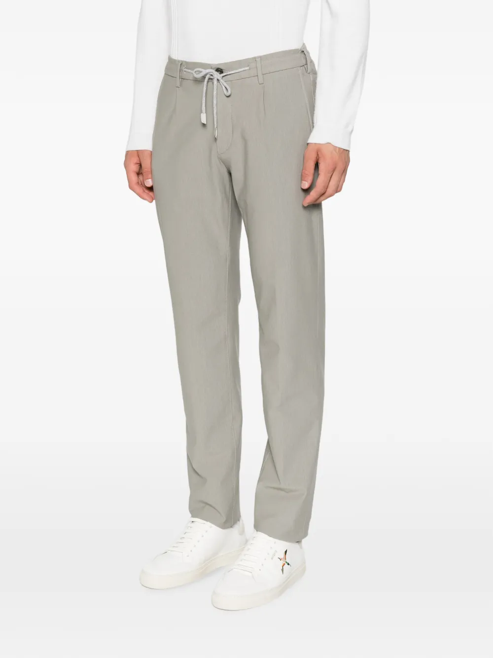 Eleventy Broek met trekkoordtaille Groen