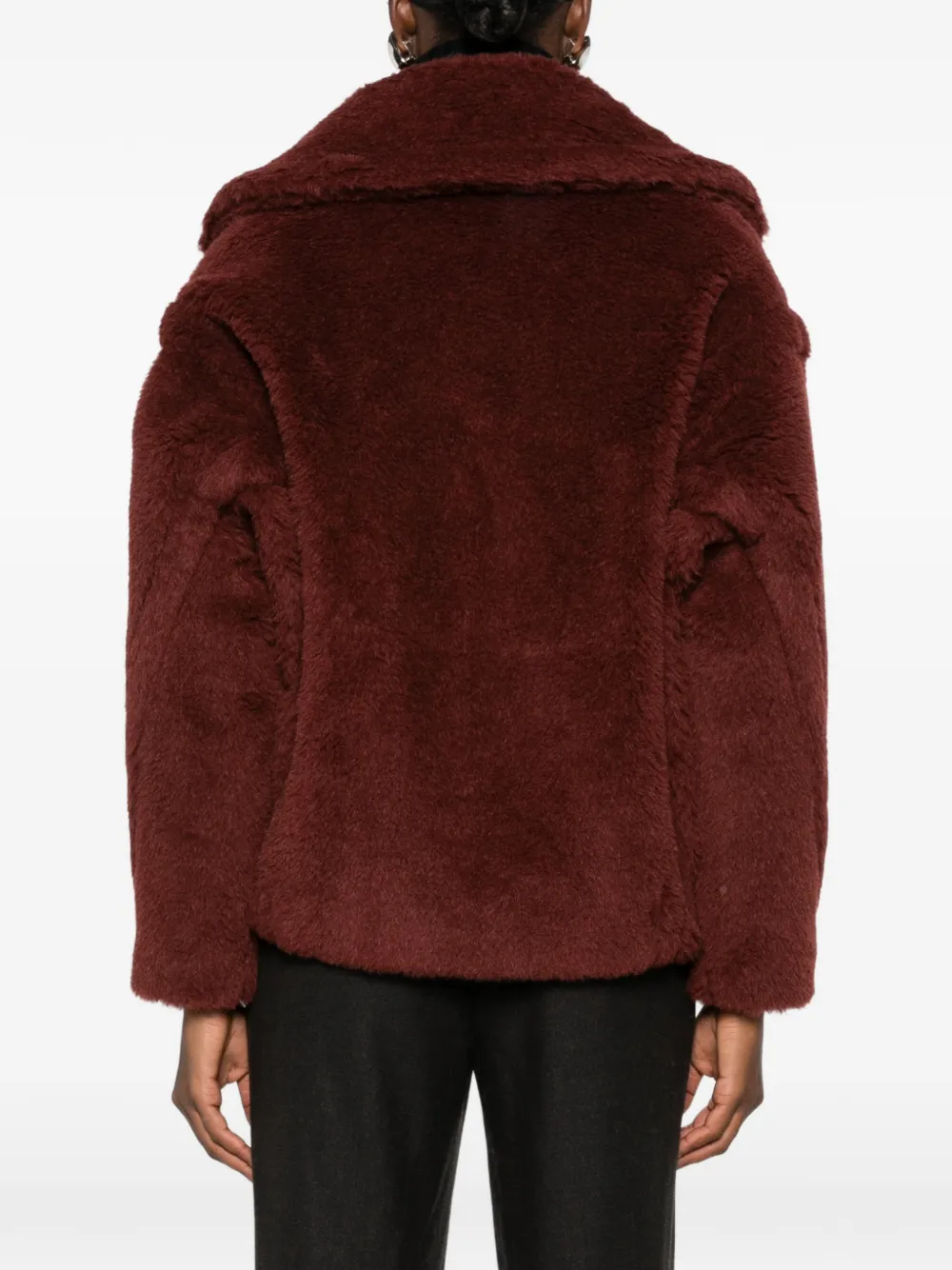 Max Mara Teddy jas met dubbele rij knopen Rood