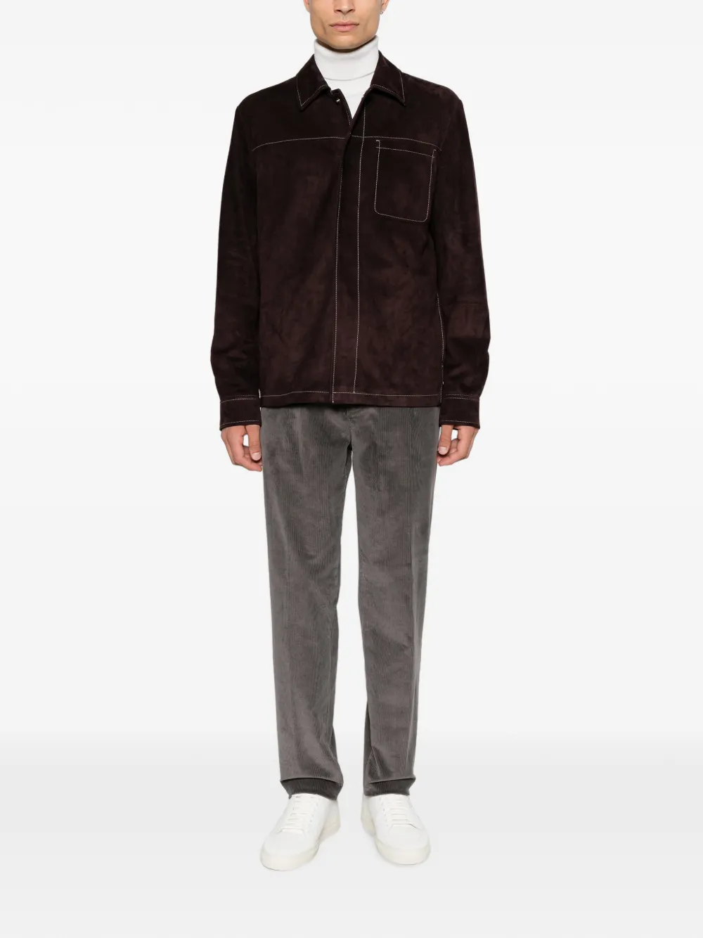 Eleventy corduroy pleated trousers Bruin