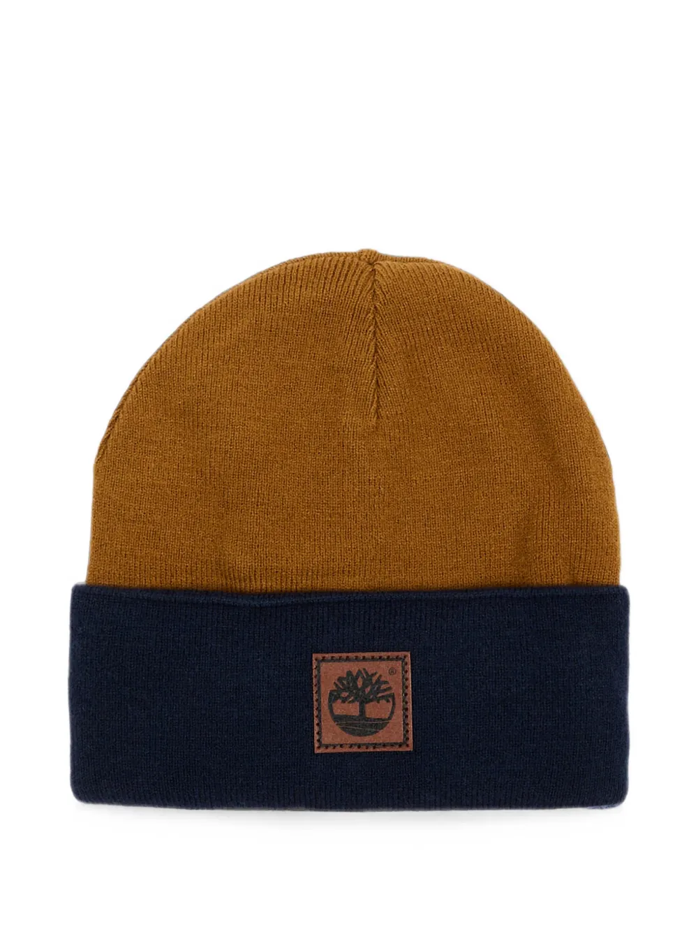 Timberland Kids logo-patch colour-block beanie hat - Marrone