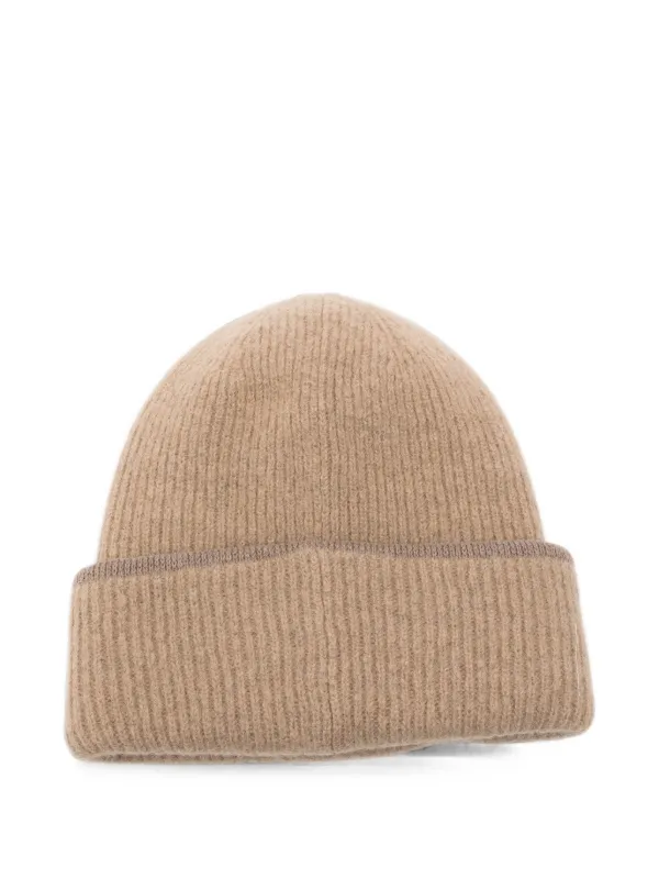 Jacquemus logo-patch ribbed-knit Beanie Hat | ニュートラル