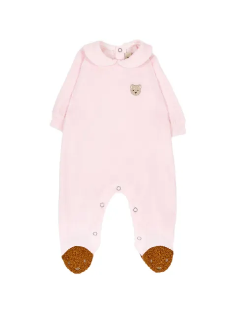 Le Boo Beebè teddy-motif peter pan collar sleepsuit