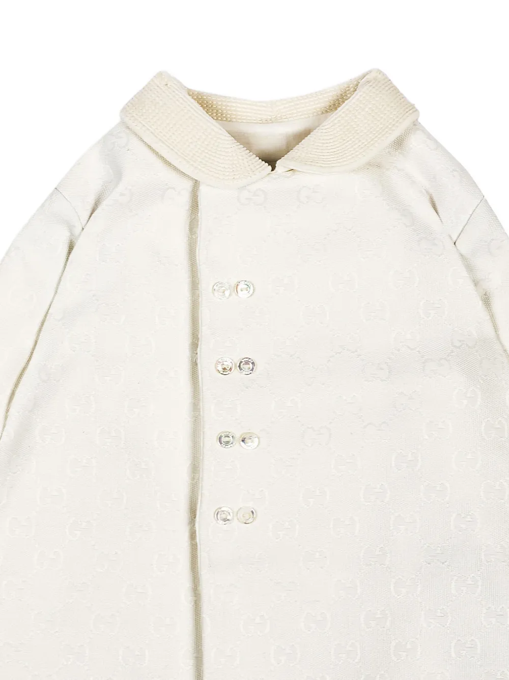 Gucci Kids Net GG canvas jack met dubbele rij knopen Wit