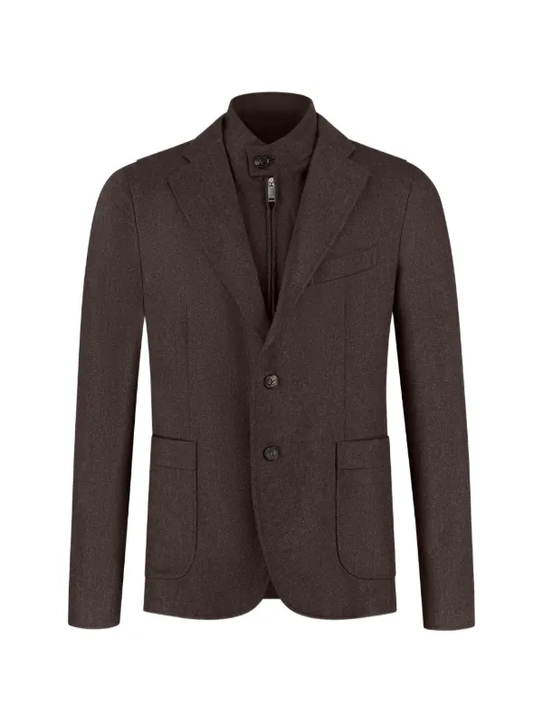 Incotex Layered Notched-lapels Blazer in Brown