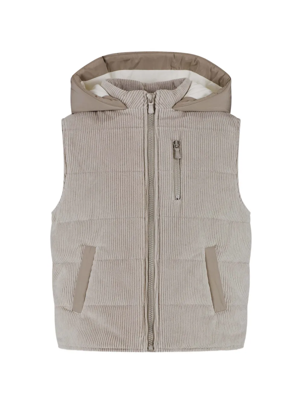 Eleventy Kids corduroy padded gilet - Grau