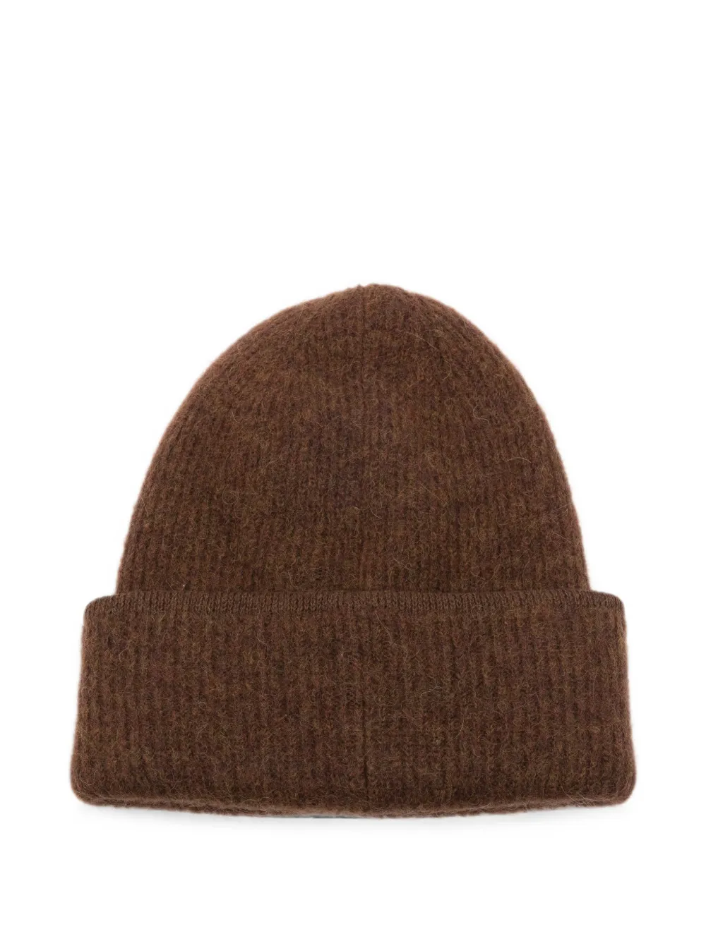 Jacquemus logo-patch ribbed beanie hat | marrón | Image 1