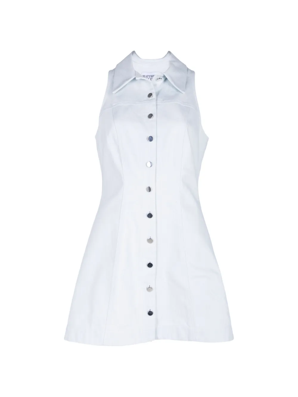 Matthew Bruch button-up sleeveless mini dress