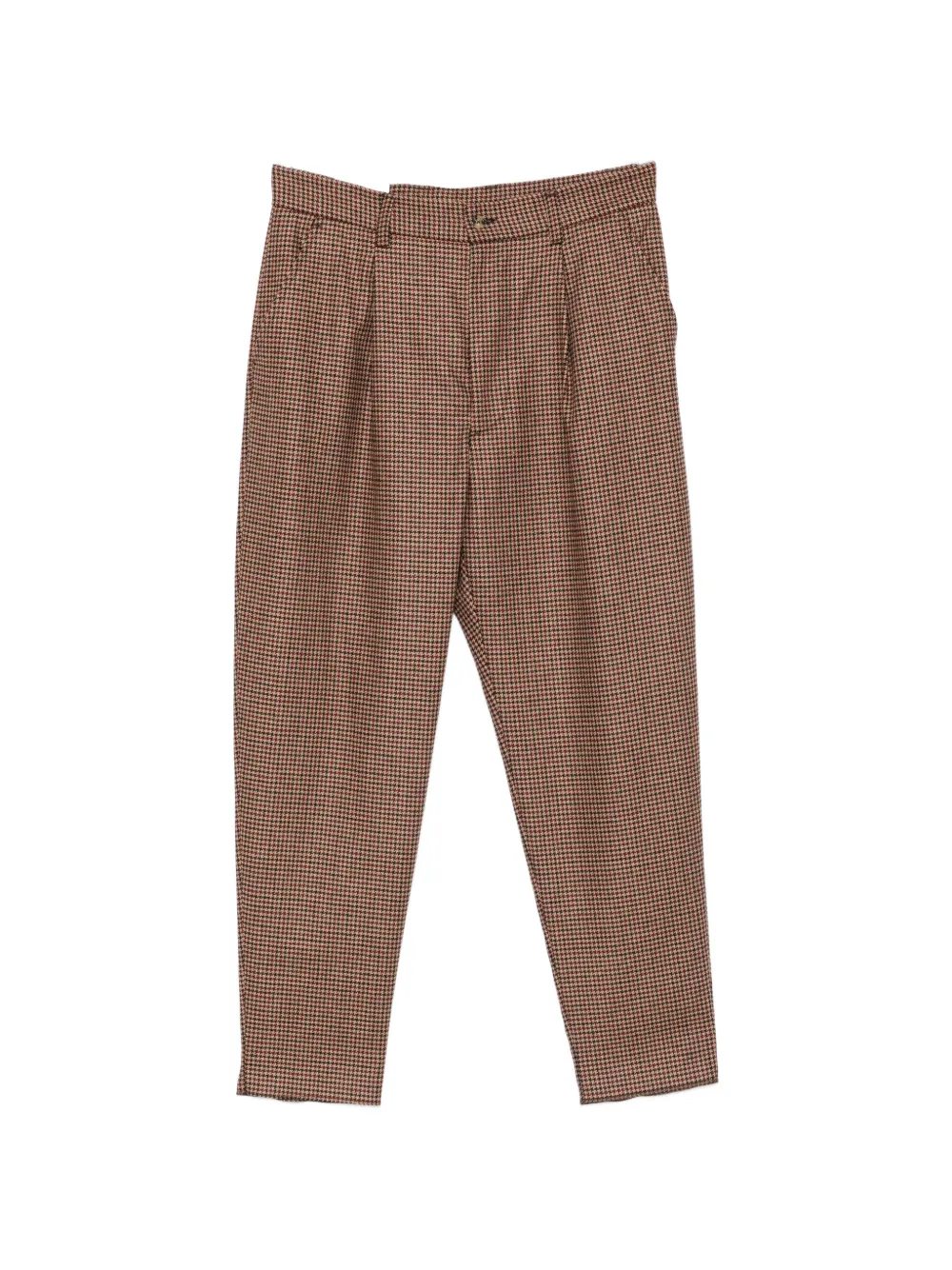 Eleventy houndstooth-pattern pleated trousers | Brown | Image 1